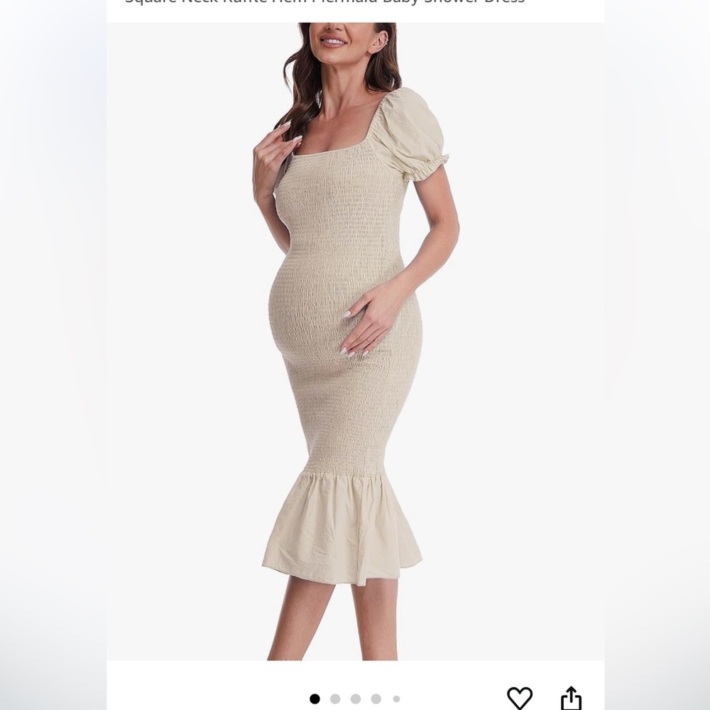 Cream / apricot maternity dress Bodycon midi